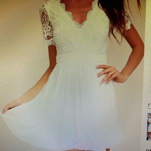 COPY - Lulu’s “Angel in Disguise White Lace Skater Dress”